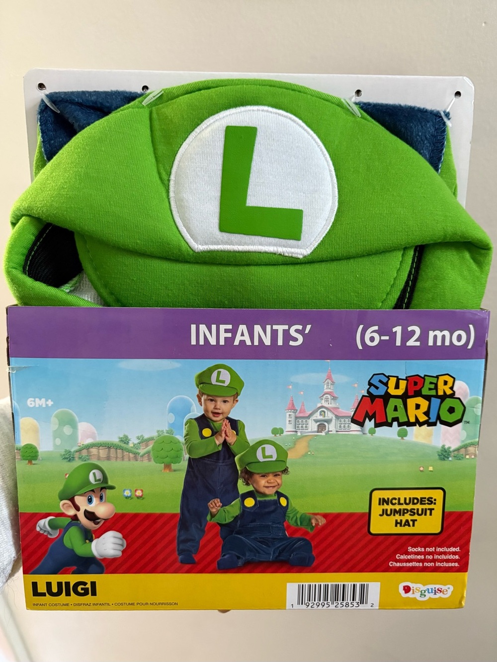 NEW Super Mario Bros Luigi Halloween Costume for Infant Size 6-12M by Disguise